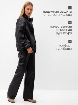 Жакет женский демисезонный MINAKU: Eco leather, чёрный