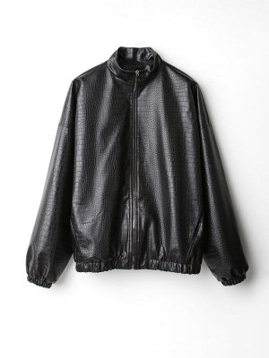 Жакет женский демисезонный MINAKU: Eco leather, чёрный