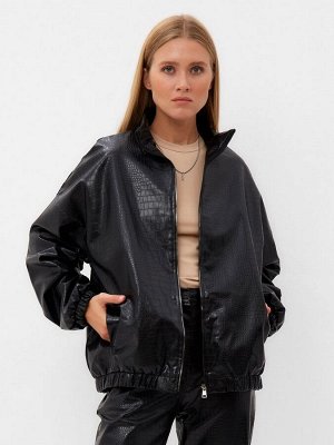 Жакет женский демисезонный MINAKU: Eco leather, чёрный