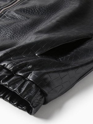 Жакет женский демисезонный MINAKU: Eco leather, чёрный