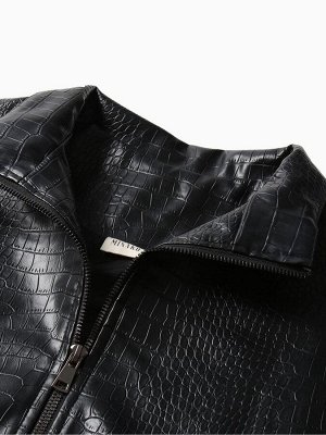 Жакет женский демисезонный MINAKU: Eco leather, чёрный