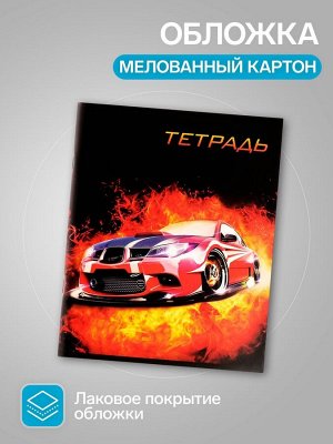 Набор тетрадей, 96 листов в клетку, Calligrata «Авто», серые листы, 4 штук
