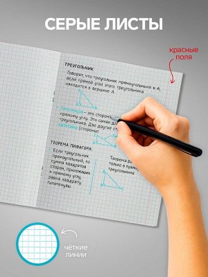 Набор тетрадей, 96 листов в клетку, Calligrata «Авто», серые листы, 4 штук
