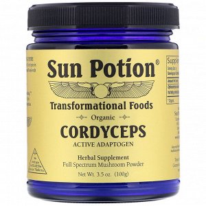Sun Potion, органический порошок из гриба кордицепс, 100 г (3,5 унции)