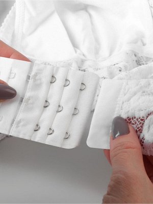 Застёжка для бюстгальтера, удлинитель, 3 ряда 3 крючка, 5x5.5 см, белая