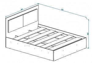 Кровать Кр-15 ЛДСП (1000*1640*2030)                          (без матраца)                                               Дуб выбеленный/корпус Венге.                                 Спальное место 2,0