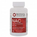 Protocol for Life Balance, NAC N-ацетил-цистеин, 600 мг, 100 вегетарианских капсул