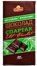 Шоколад горький без добавления сахара, Спартак, 90 гр