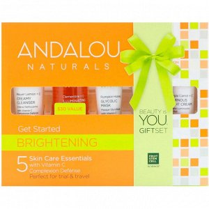 Andalou Naturals, Начни сиять, основы ухода за кожей, набор из 5 предметов