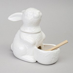 Солонка "Цветочная История" в форме Зайца, 16x9x14 см, 400 мл, 1 шт.