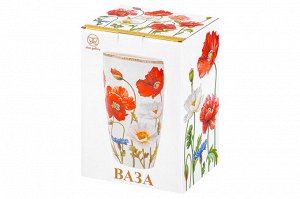 Ваза 1,5 л "Маки" из NEW BONE CHINA, 12,5x9,5x22 см