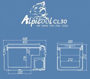 Автохолодильник компрессорный Alpicool CL-30 [608x365x372 мм, 12.5кг, до -20°С, пластик, 30л]