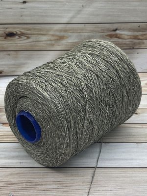 Пряжа для вязания 100 гр,  Frescolino  100% лен  450м/100г Зеленый хаки мулине
