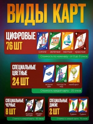 Игра настольная "Уномания. Волшебник Изумрудного города", с карточками
