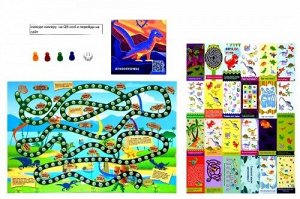 Игра настольная "В мире динозавров", с карточками