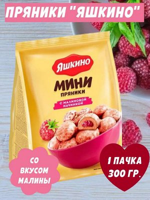 Мини-Пряники "С малиновой начинкой" Яшкино 300 г
