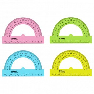 Транспортир 180*/12 см NEON Crystal, МИКС