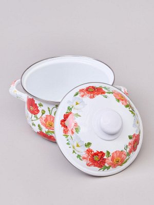Эмалированная Кастрюля "Маковый Шарм", 2 Л, 1 шт.