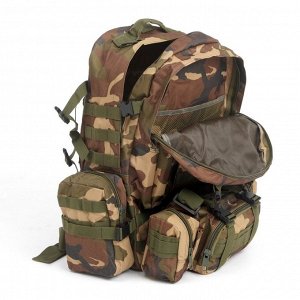 Рюкзак тактический туристический Storm tactic, 50 л, с карманами, расцветка мультикам, коричневый