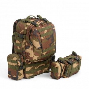 Рюкзак тактический туристический Storm tactic, 50 л, с карманами, расцветка мультикам, коричневый