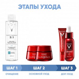 Виши Программа Liftactiv комплексный уход: мицеллярная вода 200 мл + крем день 50 мл + крем ночь 50 мл + крем для век 15 мл + сыворотка 30 мл (Vichy, Liftactiv)