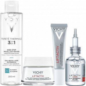Виши Программа Liftactiv Supreme комплексный уход: мицеллярная вода 200 мл + крем для сухой кожи 50 мл + крем для век 15 мл + сыворотка 30 мл (Vichy, Liftactiv)