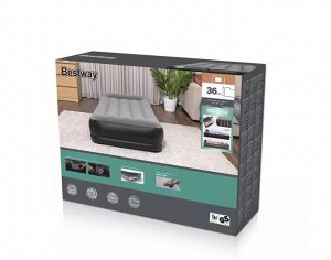 Bestway 67723 BW Надувная кровать 97х191х36см с подголовником, встр.насос 220В, до 150кг