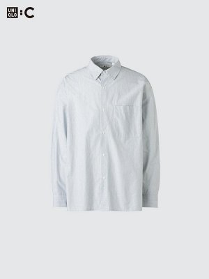 UNIQLO – удлинённая рубашка свободного кроя в полоску из высококачественного хлопка