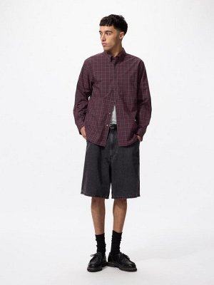UNIQLO — мужская рубашка в клетку из премиального хлопка - 19 WINE