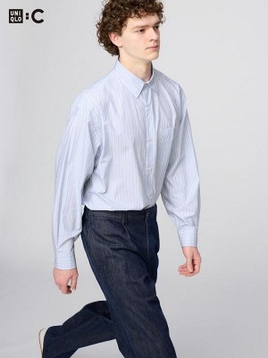 UNIQLO – удлинённая рубашка свободного кроя в полоску из высококачественного хлопка