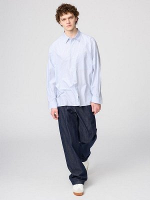 UNIQLO – удлинённая рубашка свободного кроя в полоску из высококачественного хлопка