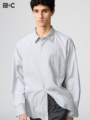 UNIQLO – удлинённая рубашка свободного кроя в полоску из высококачественного хлопка
