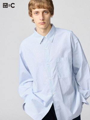 UNIQLO – удлинённая рубашка свободного кроя в полоску из высококачественного хлопка
