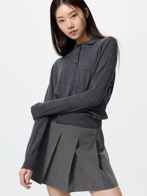 UNIQLO – поло из 100% мериносовой шерсти - 07 GRAY