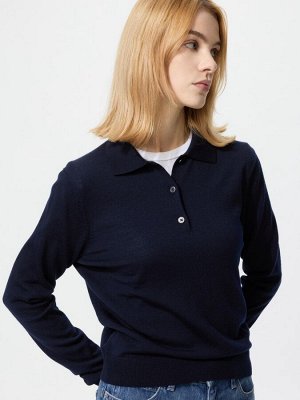UNIQLO – поло из 100% мериносовой шерсти - 69 NAVY
