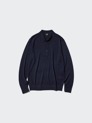 UNIQLO - свитер-поло из мериноса - 37 BROWN