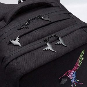 Рюкзак школьный GRIZZLY с карманом для ноутбука 13", двумя отделениями, анатомической спинкой, для девочки