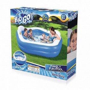 Бассейн детский Bestway 54153 - 2,13м*2,06м*69см/7*6,9*27, Сине-белый , шт
