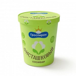 Мороженое пломбир фисташка, Гроспирон, 410 г, ведерко