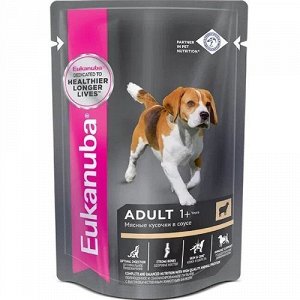 Eukanuba пауч 100г для собак Adult Ягнёнок Соус