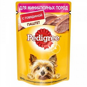 Pedigree пауч 80г для собак мелких пород  Говядина Паштет