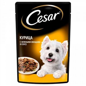 Cesar пауч 85г для собак Курица Зеленые овощи в соусе