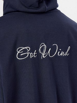 Толстовка женская синяя с надписью "Got wind"