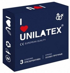 ПРЕЗЕРВАТИВЫ UNILATEX "EXTRA STRONG" гладкие особопрочные, 3 шт.