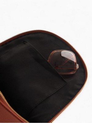 Рюкзак женский на молнии, с карманом, размер 27x13.5x33 см, коричневый