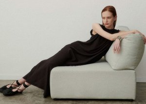 Юбка SKIRT WITH BACK SLIT 69%AC  31%SE