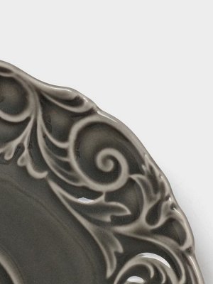 Чайная пара WY Floral Laceware, 2 предмета: чашка 300 мл, блюдце d=15 см, фарфор, белая, серая