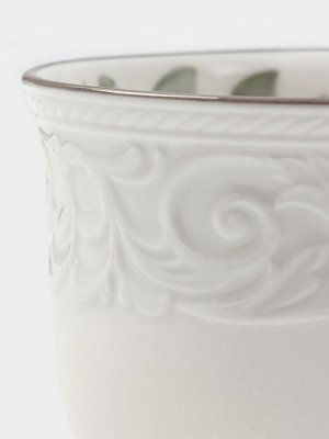 Чайная пара WY Floral Laceware, 2 предмета: чашка 300 мл, блюдце d=15 см, фарфор, белая, серая