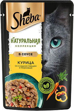 Sheba пауч 75г для кошек Натуральная коллекция Курица Сладкий перец Соус