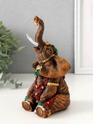 Фигурка полистоун «Слон индийский сидит», 17.5x8.5x9 см